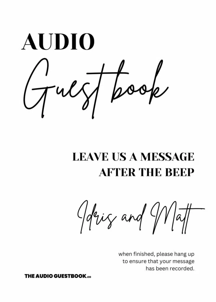 Free Printable Audio Guestbook Sign - The Audio Guestbook Co.
